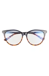 Quay All Nighter 50mm Blue Light Filtering Glasses In Navy Tort/ Clear Blue Light