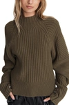 Rag & Bone Oakes Mock Neck Merino Wool Sweater In Army