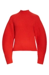 Rag & Bone Oakes Mock-neck Ribbed Wool Sweater In Battlered