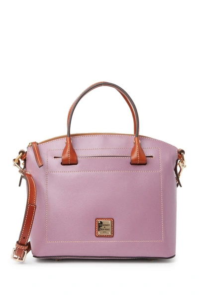 Dooney & Bourke Domed Leather Satchel In Mauve