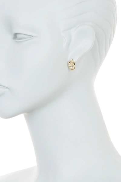 Judith Ripka 14k Gold Clad Double Circle Stud Earrings