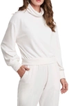 1.state Turtleneck Velour Top In Soft Ecru