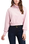 1.state Turtleneck Velour Top In Deep Plum