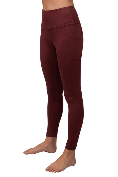 90 Degree By Reflex Polarflex Fleece Lined Leggings In Crimson Jack