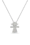 Best Silver Sterling Silver Crystal Girl Necklace In White