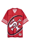 Mitchell And Ness Mitchell & Ness Kids' Nfl Big Face V-neck Mesh Jersey In 49ers