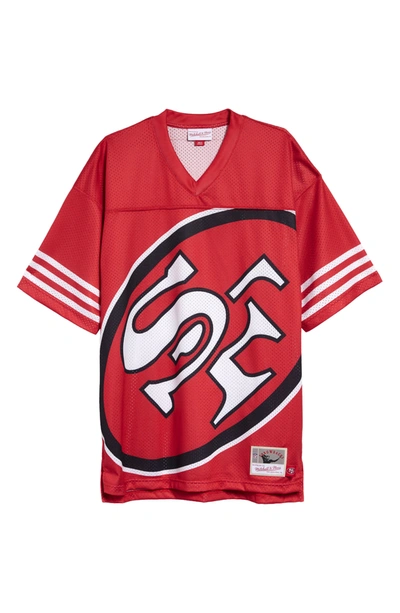 Mitchell And Ness Mitchell & Ness Kids' Nfl Big Face V-neck Mesh Jersey In 49ers