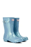 Hunter Original Short Nebula Rain Boot In Blue Thistle