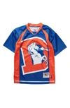 Mitchell And Ness Kids' Nfl Big Face V-neck Mesh Jersey In Broncos