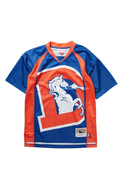Mitchell And Ness Kids' Nfl Big Face V-neck Mesh Jersey In Broncos