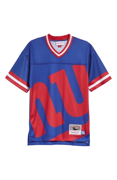 Mitchell And Ness Kids' Nfl Big Face V-neck Mesh Jersey In Giants