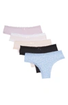 Honeydew Petra Thong Underwear In Cove Ditsy/imperial/black