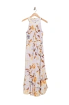 CALVIN KLEIN FLORAL HALTER NECK MAXI DRESS