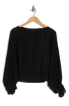 Joie Nylah Silk Blend Long Sleeve Top In Caviar