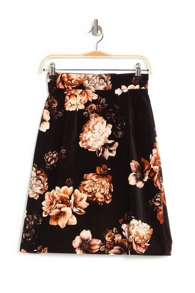 Dolce & Gabbana Floral-print Stretch-cotton Velvet Skirt In Mix Fiori