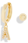 Argento Vivo Mismatched Hoop & Stud Earrings In Gold - K