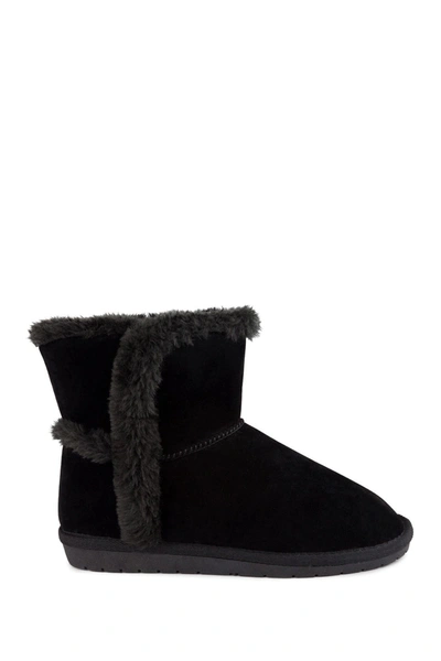 Sugar Poppy Faux Fur Lined Ankle Winter Boot In Black Microsde