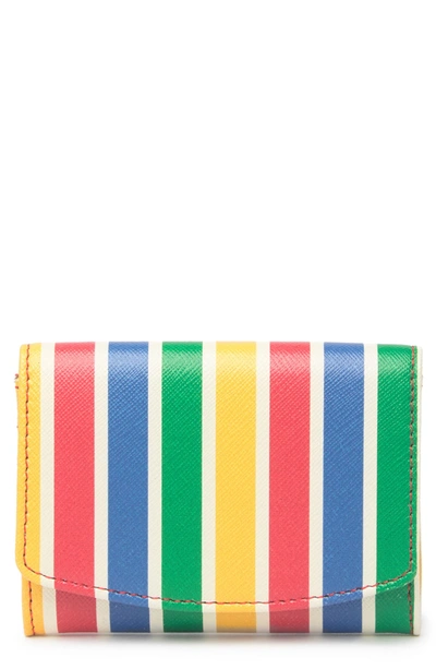 14th & Union Cami Saffiano Leather Cardholder In Multi Stripe