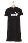 Puma Logo Graphic T-shirt Dress In  Black