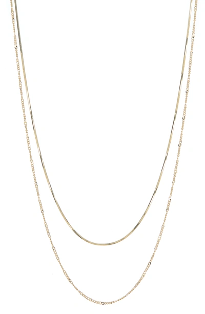 Argento Vivo Sterling Silver Layered Mixed Chain Necklace In Gold