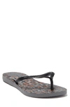 Havaianas Slim Animal Print Flip Flop In Steel Grey/black