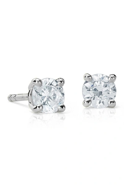 Suzy Levian 14k White Gold Diamond Stud Earrings