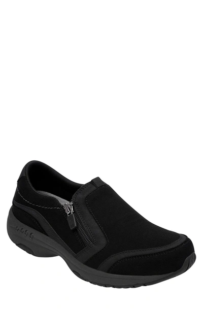 Easy Spirit Thallow Side Zip Casual Slip-on Sneaker In Black
