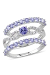 Delmar Tanzanite & Diamond Ring Set In Purple