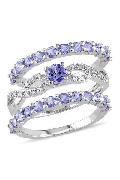 Delmar Tanzanite & Diamond Ring Set In Purple