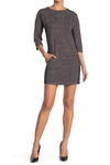 Papillon Textured Heathered Shift Dress In Grey