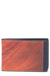 Nordstrom Printed Bifold Wallet In Navy Woodgrain Print