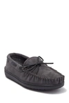 Minnetonka Tory Traditional Trapper Slipper In Charcoal - Plaid Lining
