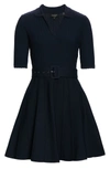 Ted Baker Aleee Collared Knit Skater Dress In Navy