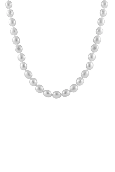 Splendid Pearls 14k Gold 5-6mm Drop Shaped Freshwater Pearl Necklace In White