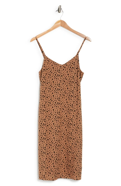 Abound V-neck Slip Dress In Tan Leopard