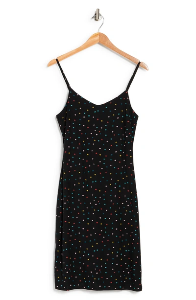 Abound V-neck Slip Dress In Black Multi Dot