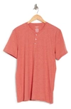 Abound Reverse Chill Henley T-shirt In Red Mineral Chill Heather