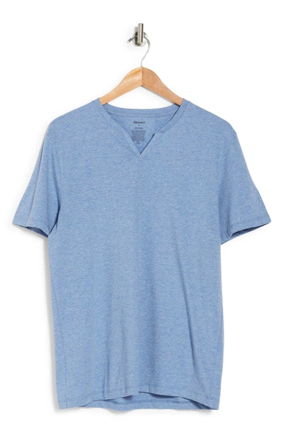 Abound Short Sleeve Textured Notch Neck T-shirt In Blue Twilight Neps
