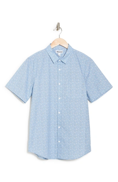 Abound Mini Print Regular Fit Shirt In Blue-grey Grid Prt