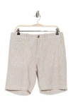 14th & Union Linen Shorts In Brown-white Stp