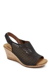 Rockport Briah Perforated Wedge Sandal In Black Nbk