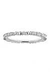 FOREVER CREATIONS STERLING SILVER BAGUETTE DIAMOND ETERNITY BAND