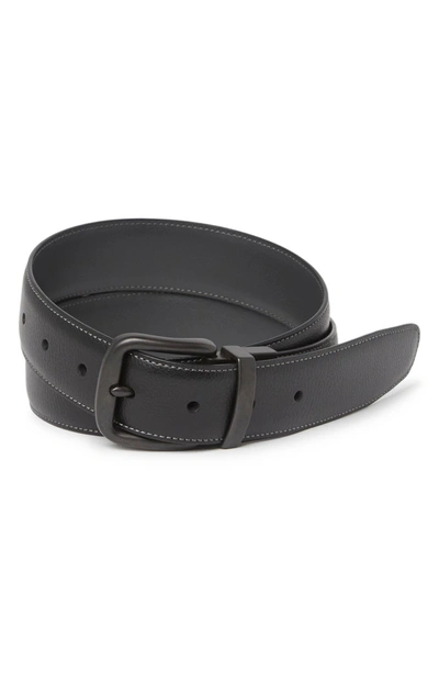 Original Penguin Men's Grey Day Logo Reversible Belt In Blk