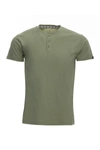 X-ray Short Sleeve Henley In Dusty Mint