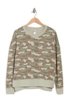Alternative Splatter Print Dolman Sleeve Lounge Sweatshirt In Light Moss Shaded Camo