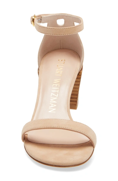 Stuart Weitzman Simple Ankle Strap Sandal In Adobe Suede