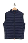 Save The Duck Adam Channel Quilted Puffer Vest In Navy Blue