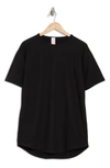 Fleece Factory Long Fashion French Terry T-shirt In Black