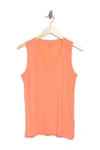 Madewell V-neck Whisper Cotton Tank In Coastal Coral