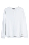 Scotch And Soda Long Sleeve Jersey Grandad T-shirt In White